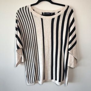 The Limited Vertical Striped Sweater Cream Medium